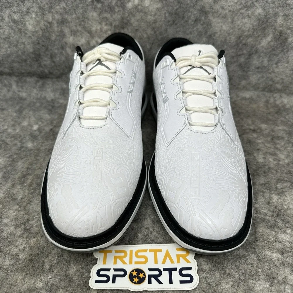 Air Jordan ADG 5 Golf Shoes Mens Sz 8 Wide White Black Grey Nike FQ7874-102